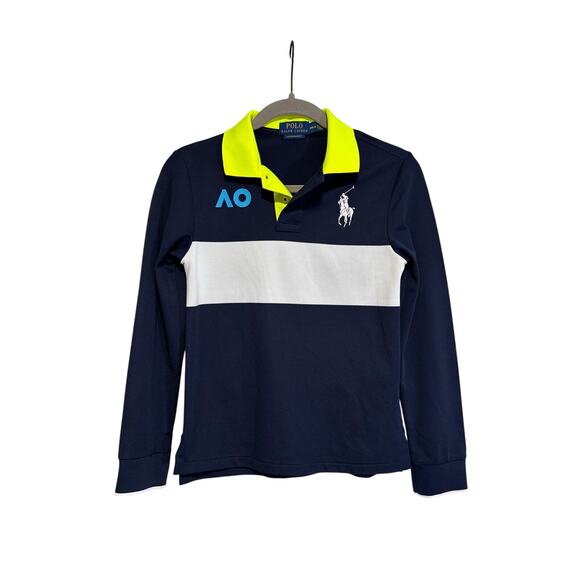 Polo by Ralph Lauren Other - Polo Ralph Lauren Boys M 10-12 AO Australian Open Long Sleeve Polo Shirt Navy RL